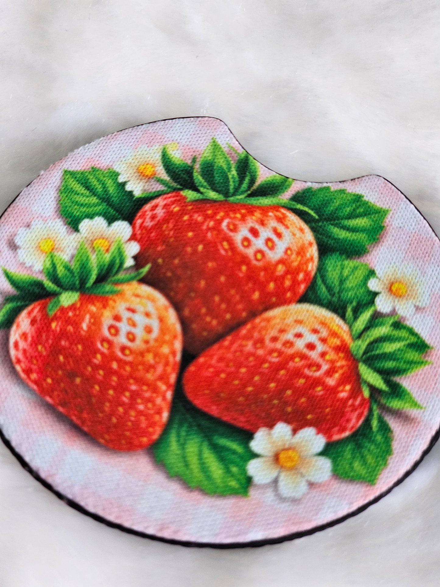 Strawberries 2 Pack Neoprene Car Coaster Set