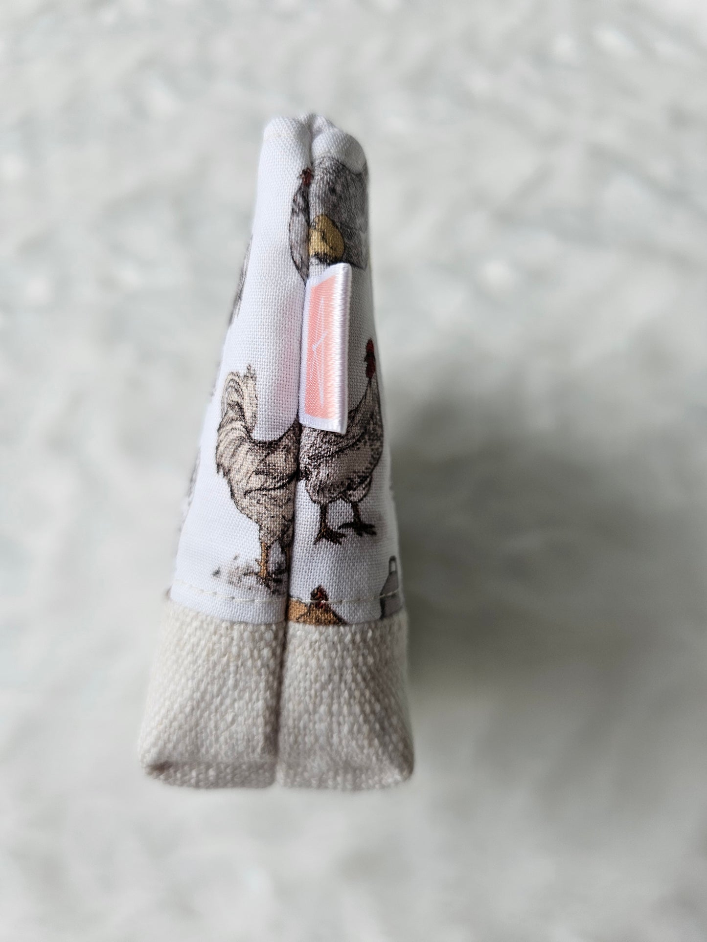 Chicken Poultry Coup Handmade Mini D-Ring Zipper Pouch