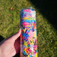20 oz Skinny Lisa Frank Characters Rhinestone Print Sublimation Tumbler - Imperfect