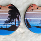 Tropical Sunset Sailing 2 Pack Neoprene Car Coaster Set