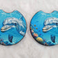 Underwater Dolphin 2 Pack Neoprene Car Coaster Set