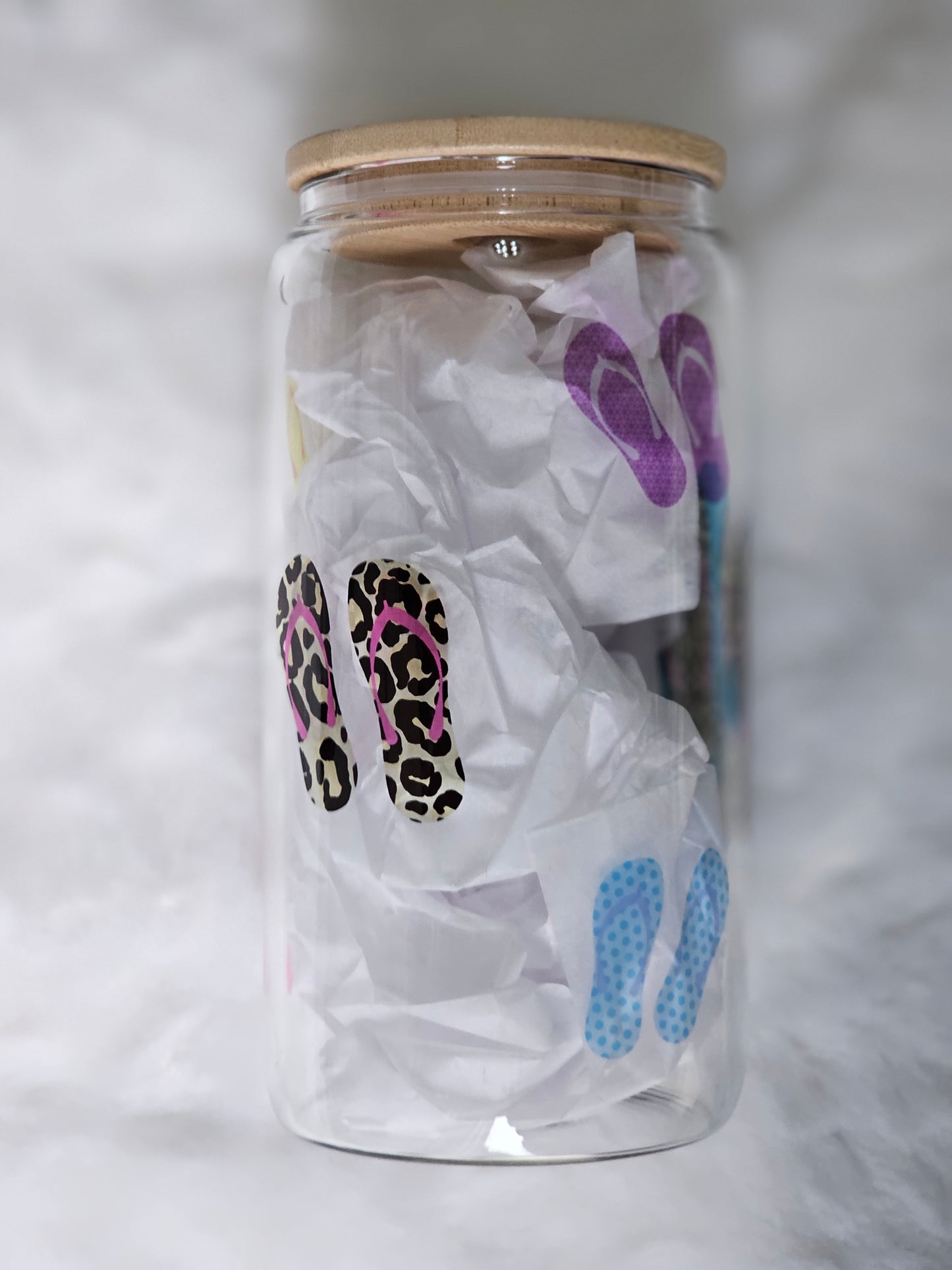 16oz Sublimation Clear Glass Can Life Is Better In Flip Flops - Imperfect
