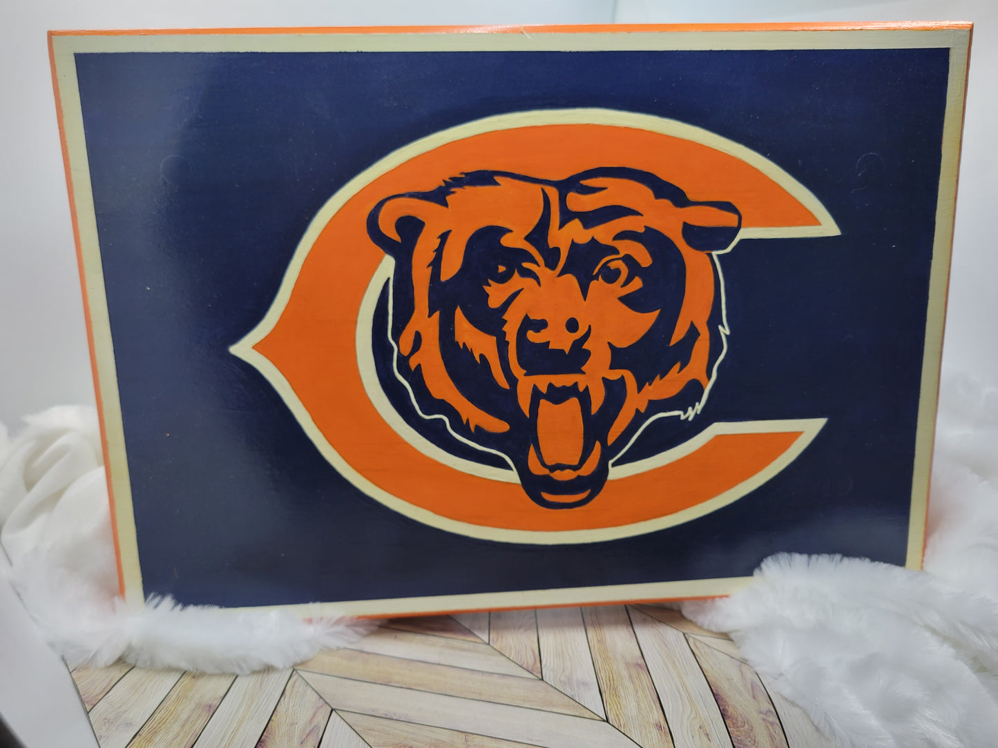 Chicago Bears Handpainted Foot Stool