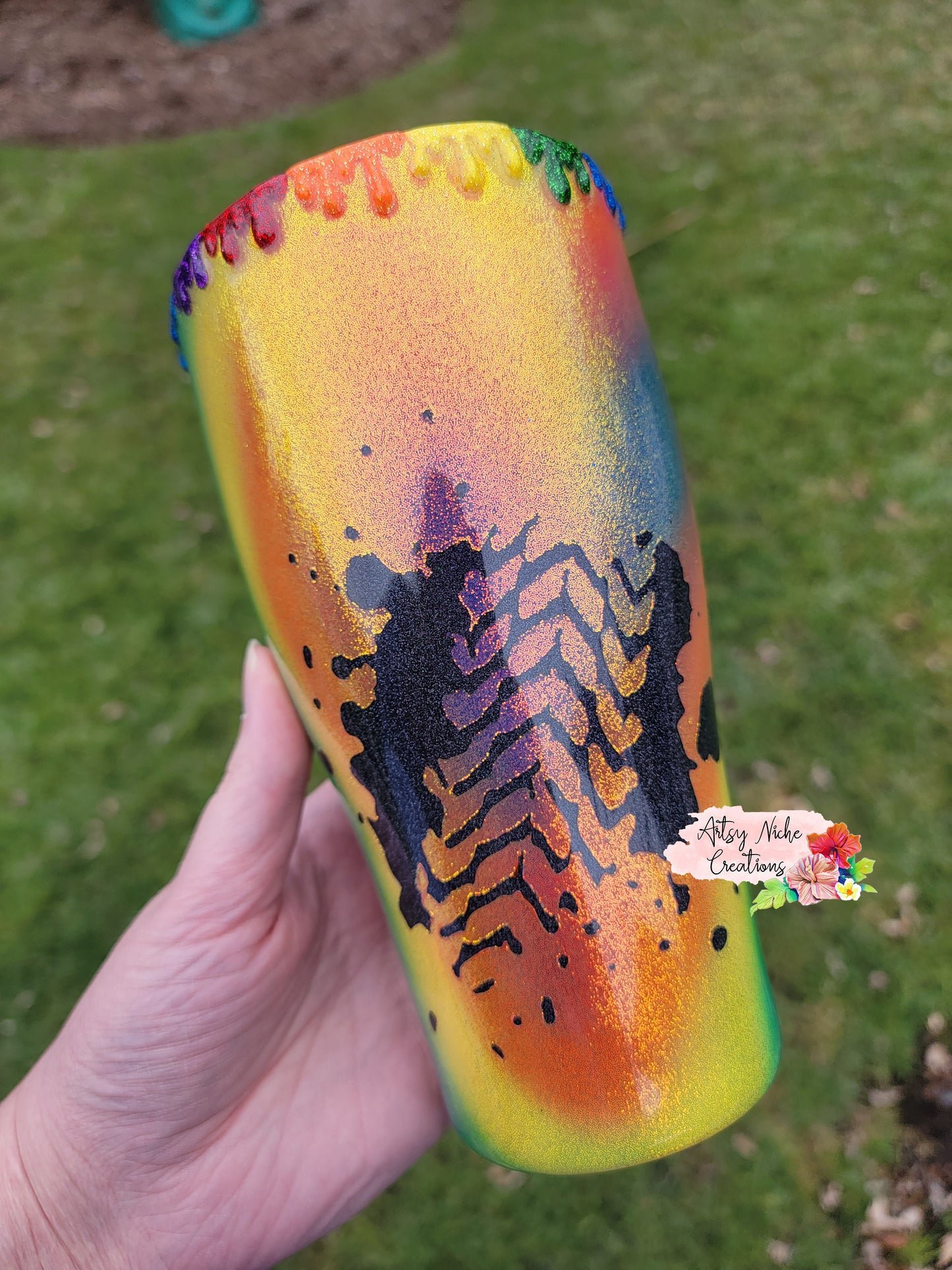 30 oz Modern Curve Double Peekaboo Airbrush Rainbow Sapphic Jeep Epoxy Tumbler