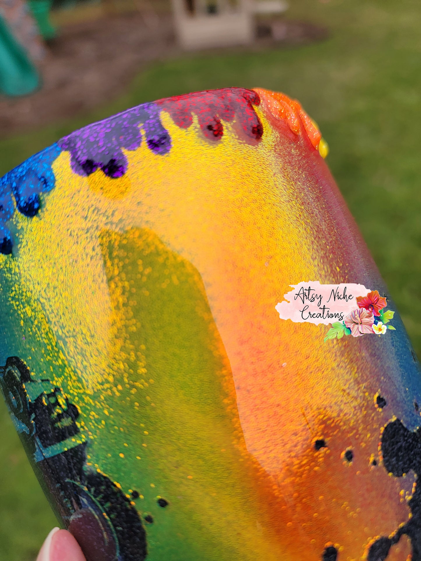 30 oz Modern Curve Double Peekaboo Airbrush Rainbow Sapphic Jeep Epoxy Tumbler