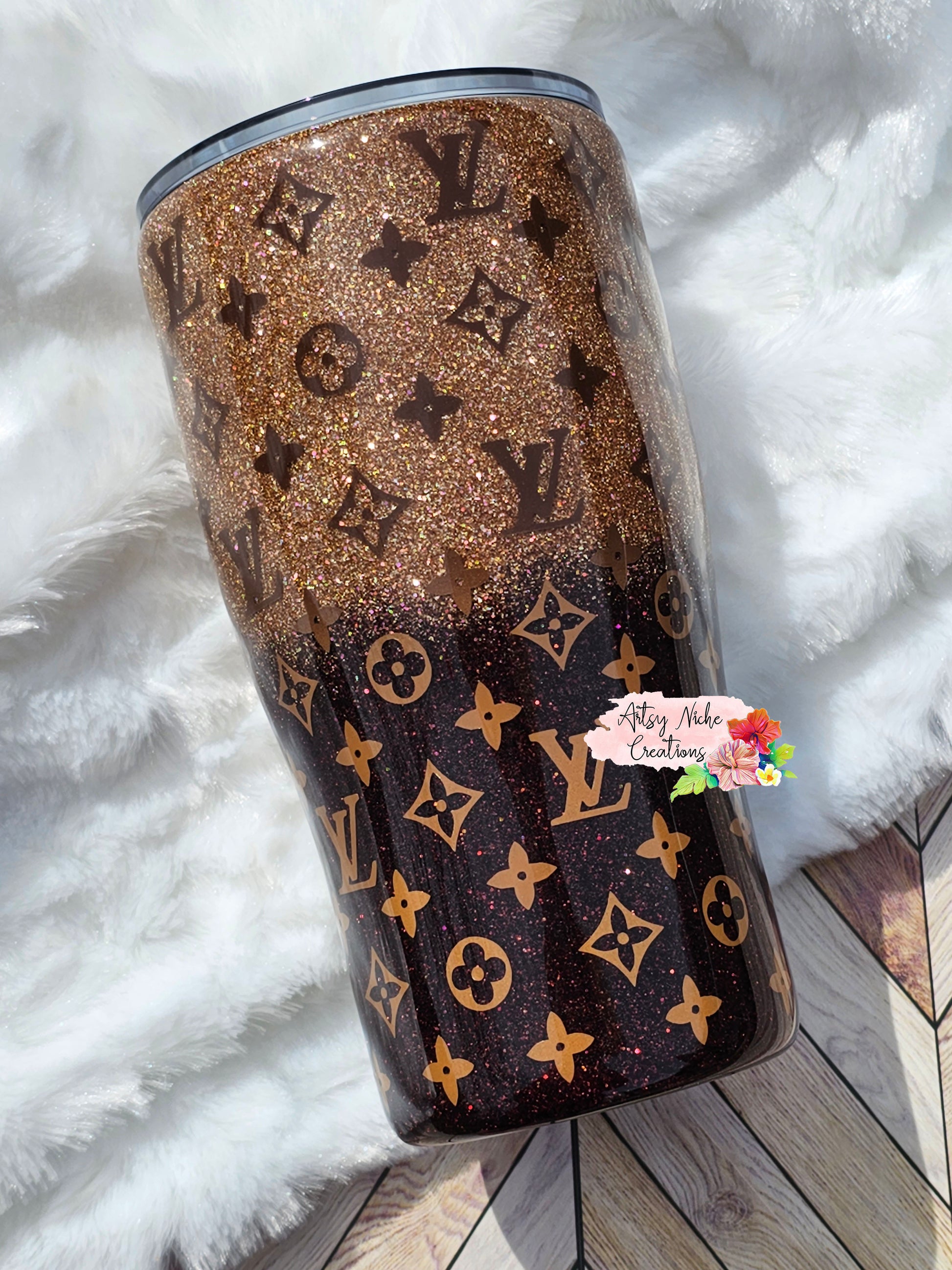 Louis Vuitton inspired double walled vacuum insulated tumbler