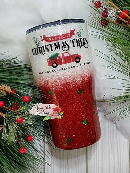 20 oz Fresh Cut Christmas Trees Ombre Epoxy Tumbler