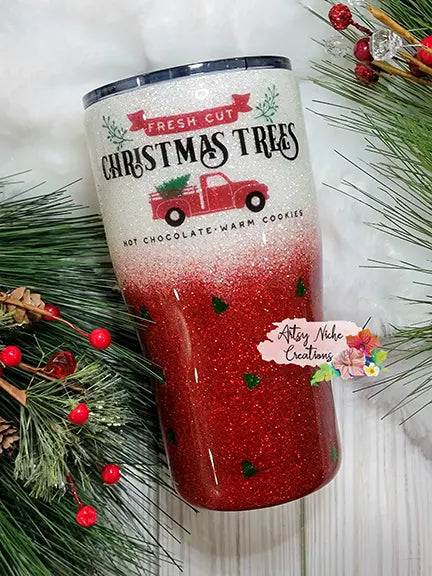 20 oz Fresh Cut Christmas Trees Ombre Epoxy Tumbler