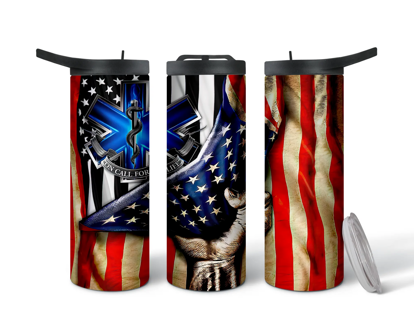 EMS Star of Life American Flag Sublimation Tumbler