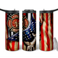 Firefighter Maltese Cross American Flag Sublimation Tumbler