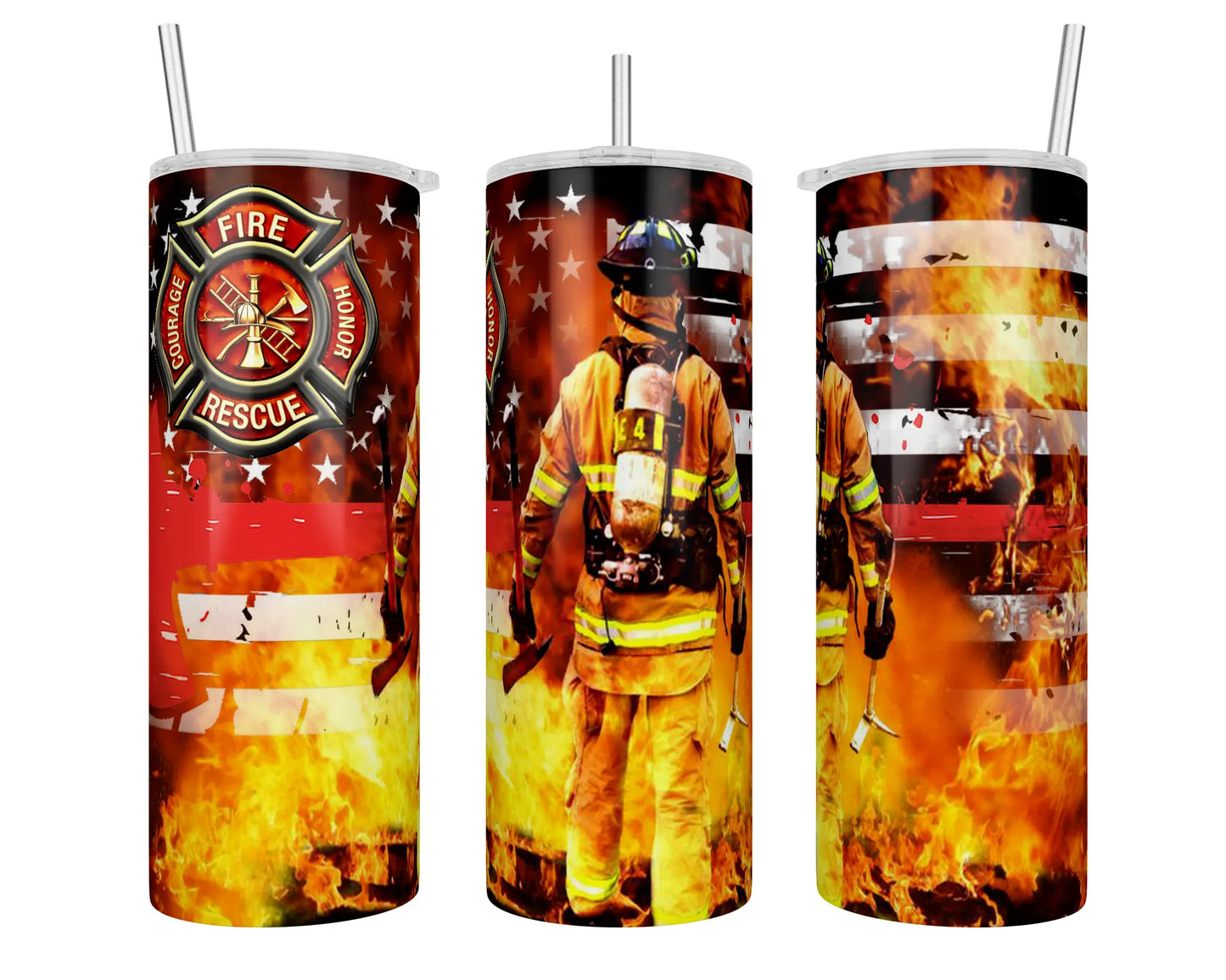 Firefighter Maltese Cross Sublimation Tumbler