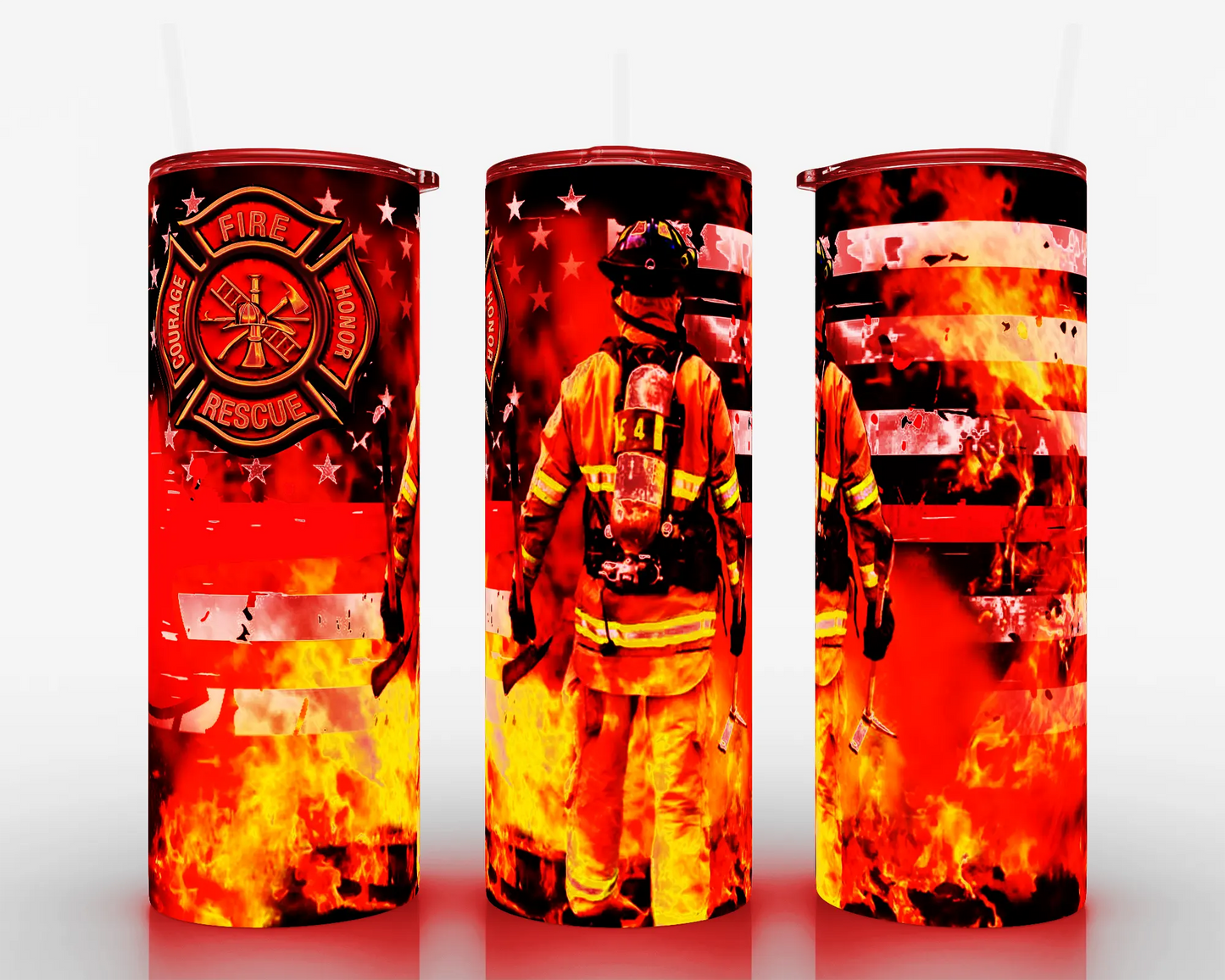 Firefighter Maltese Cross Sublimation Tumbler