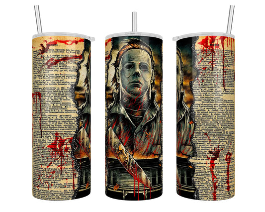 20 oz Skinny Friday the 13th Michael Myers Sublimation Tumbler