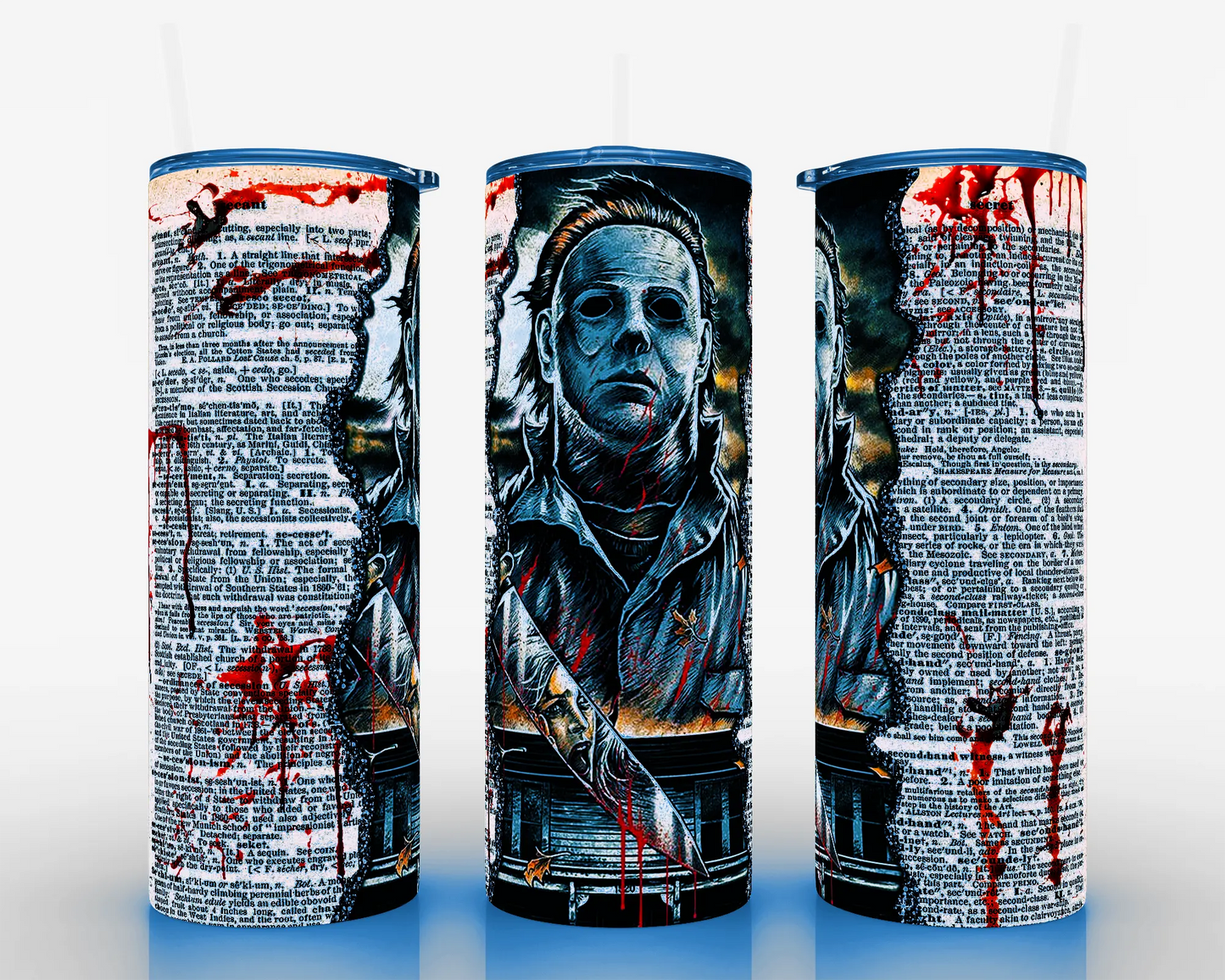 20 oz Skinny Friday the 13th Michael Myers Sublimation Tumbler