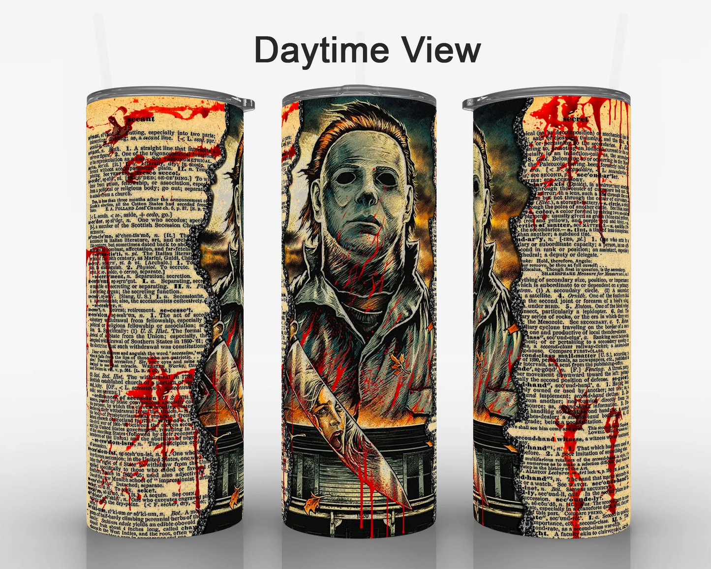 20 oz Skinny Friday the 13th Michael Myers Sublimation Tumbler