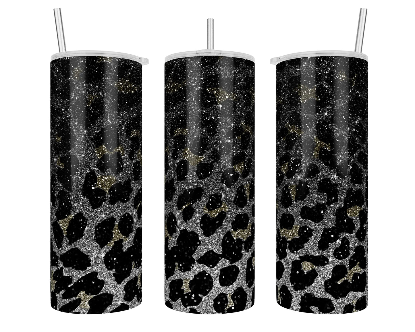 20 oz Glitter Leopard Print Sublimation Tumbler