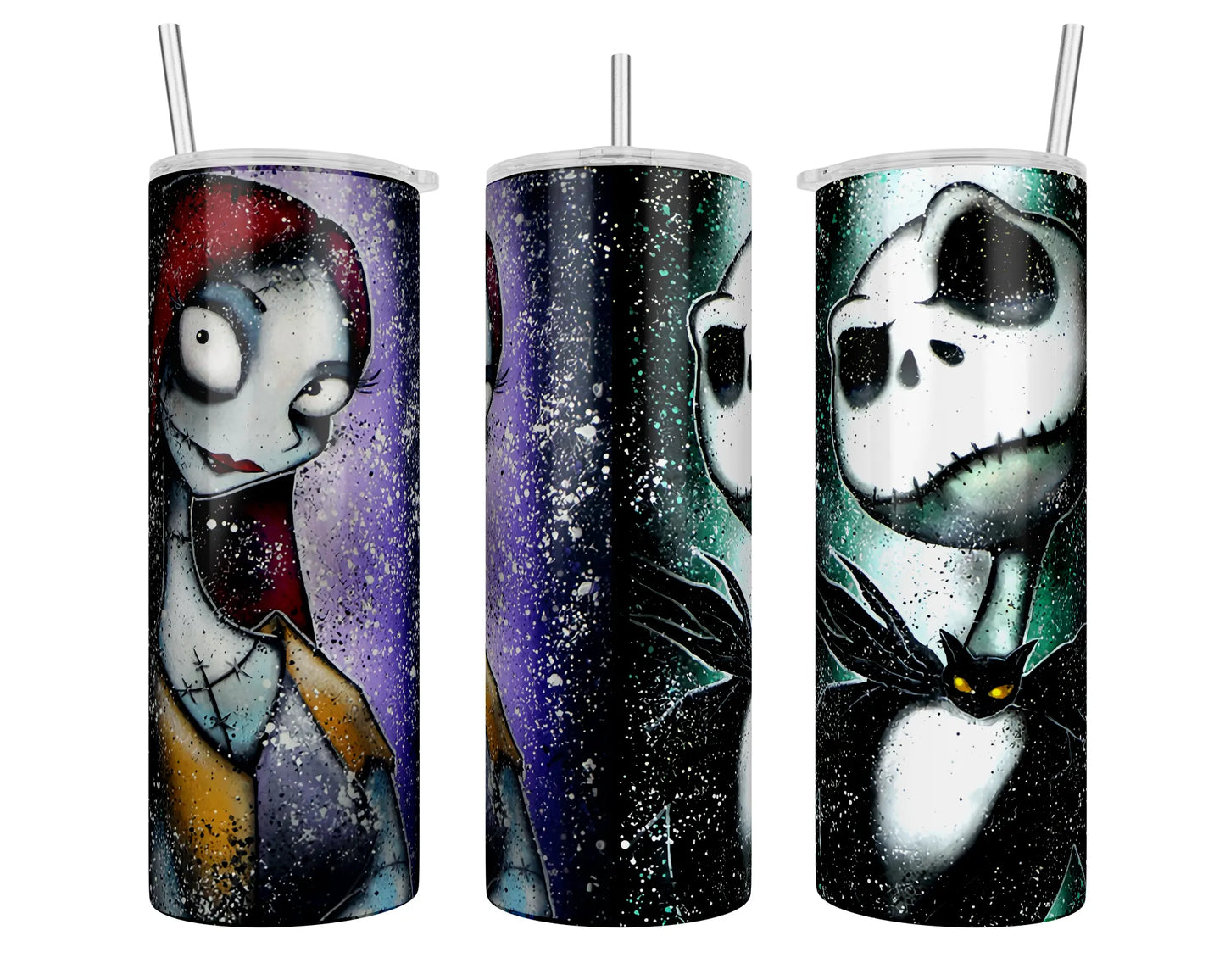 20 oz Skinny Jack & Sally Portrait Sublimation Tumbler