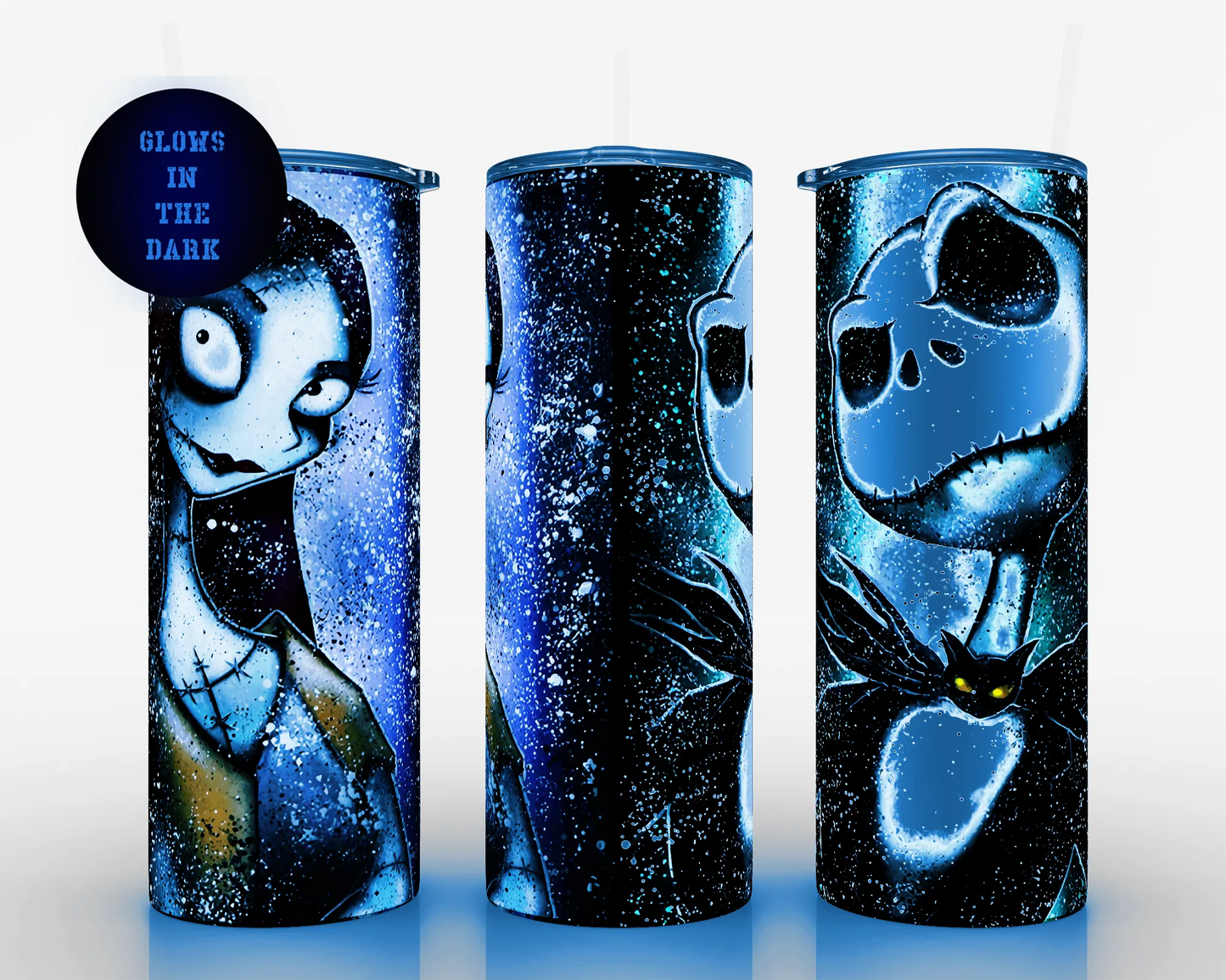 20 oz Skinny Jack & Sally Portrait Sublimation Tumbler