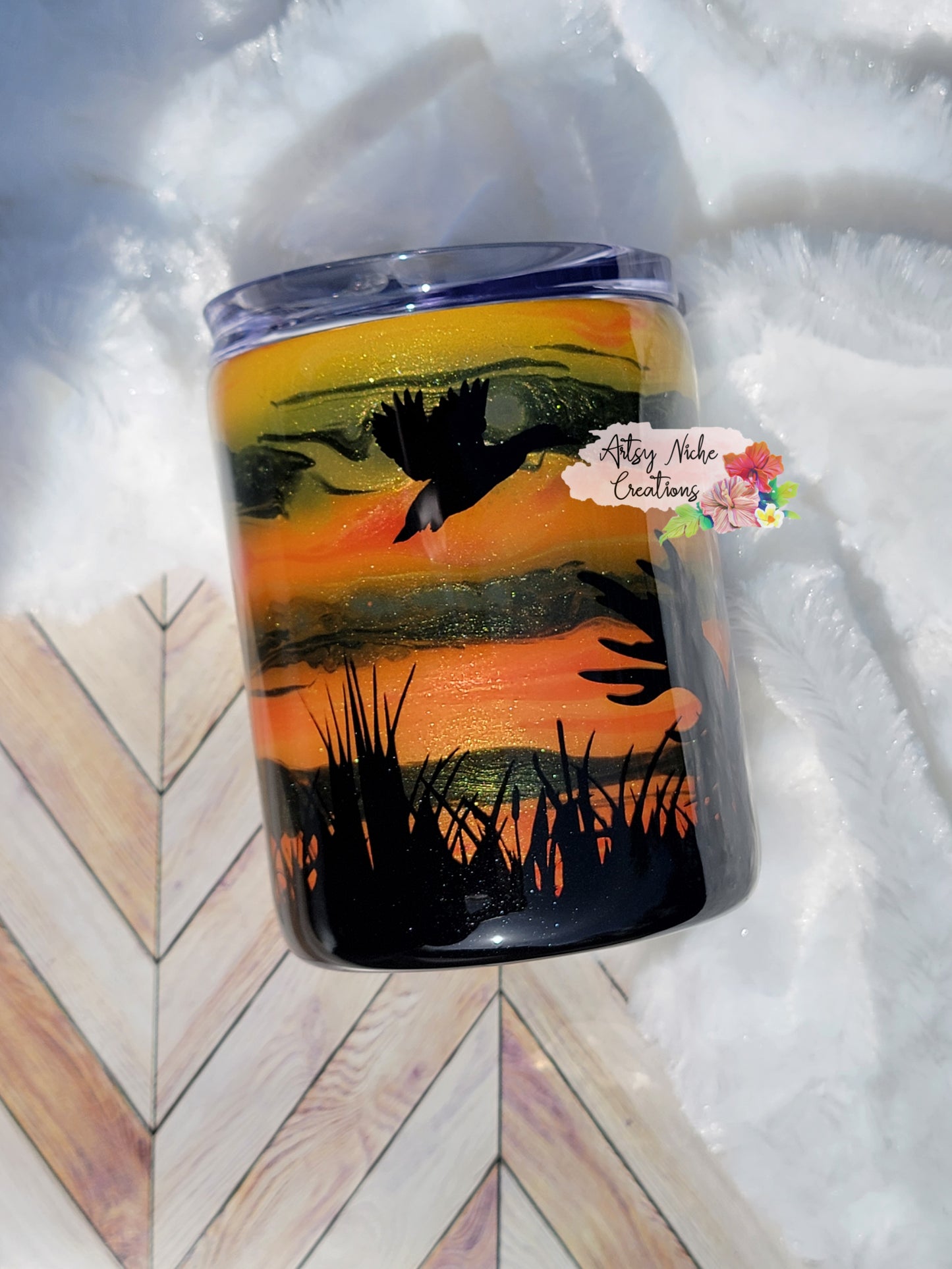 17 oz Sunset Hunting Deer Epoxy Tumbler