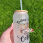 16 oz Sublimation Frosted Glass Can Feeling Slothee Need A Coffee