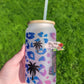 16 oz Sublimation Frosted Glass Can Hello Summer