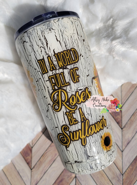 20 oz Sunflower Crackle Epoxy Tumbler