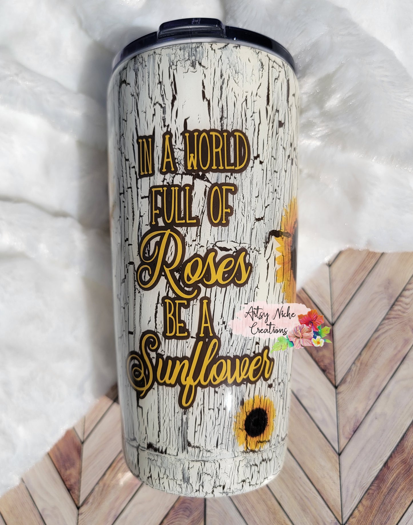 20 oz Sunflower Crackle Epoxy Tumbler