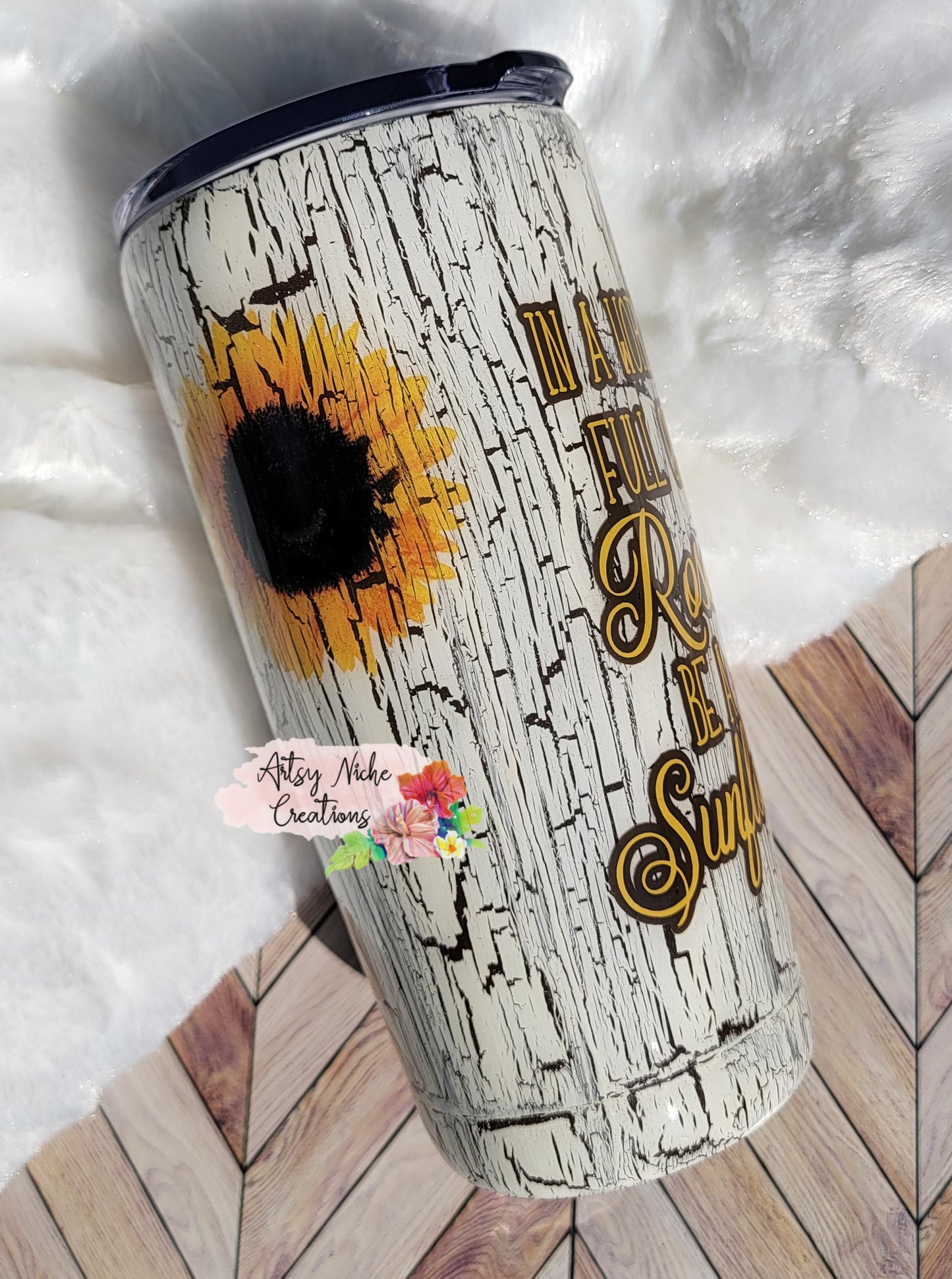 20 oz Sunflower Crackle Epoxy Tumbler