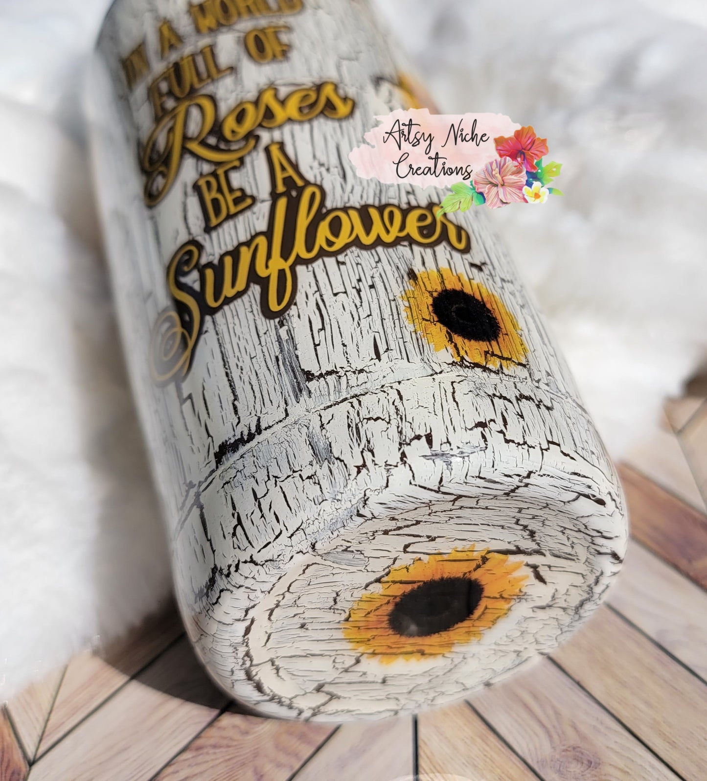 20 oz Sunflower Crackle Epoxy Tumbler