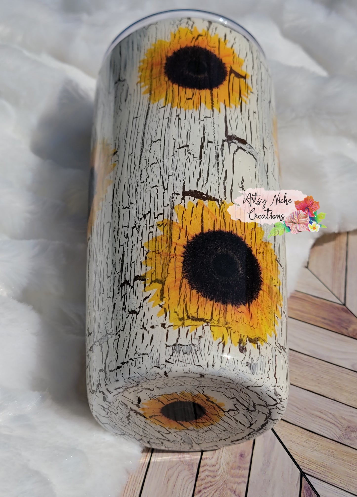 20 oz Sunflower Crackle Epoxy Tumbler