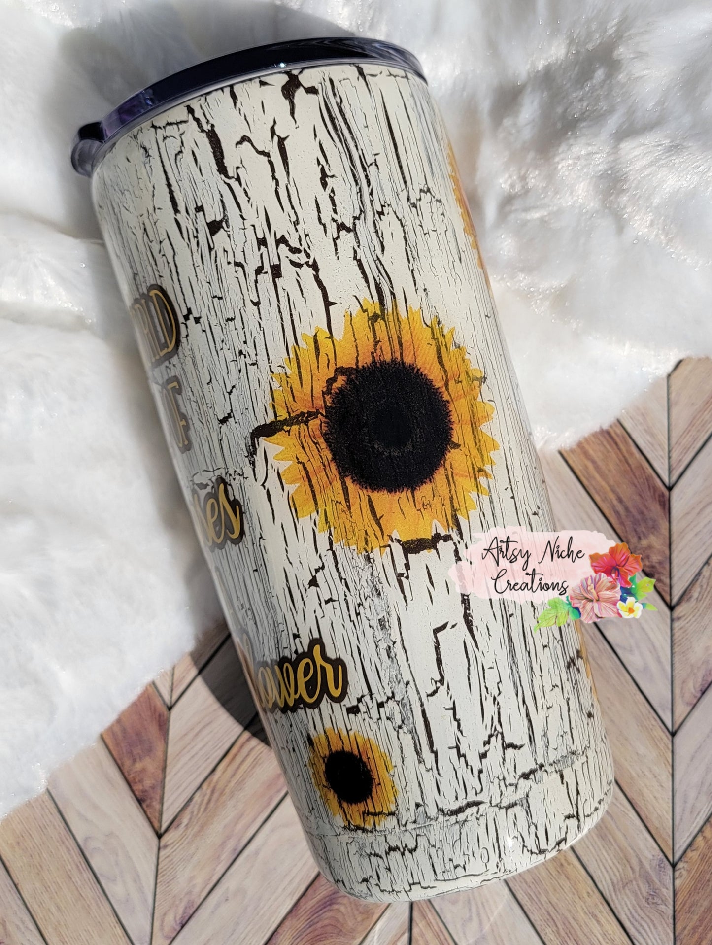 20 oz Sunflower Crackle Epoxy Tumbler