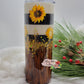 20 oz Tapered Split Woodgrain Sunflower Epoxy Tumbler