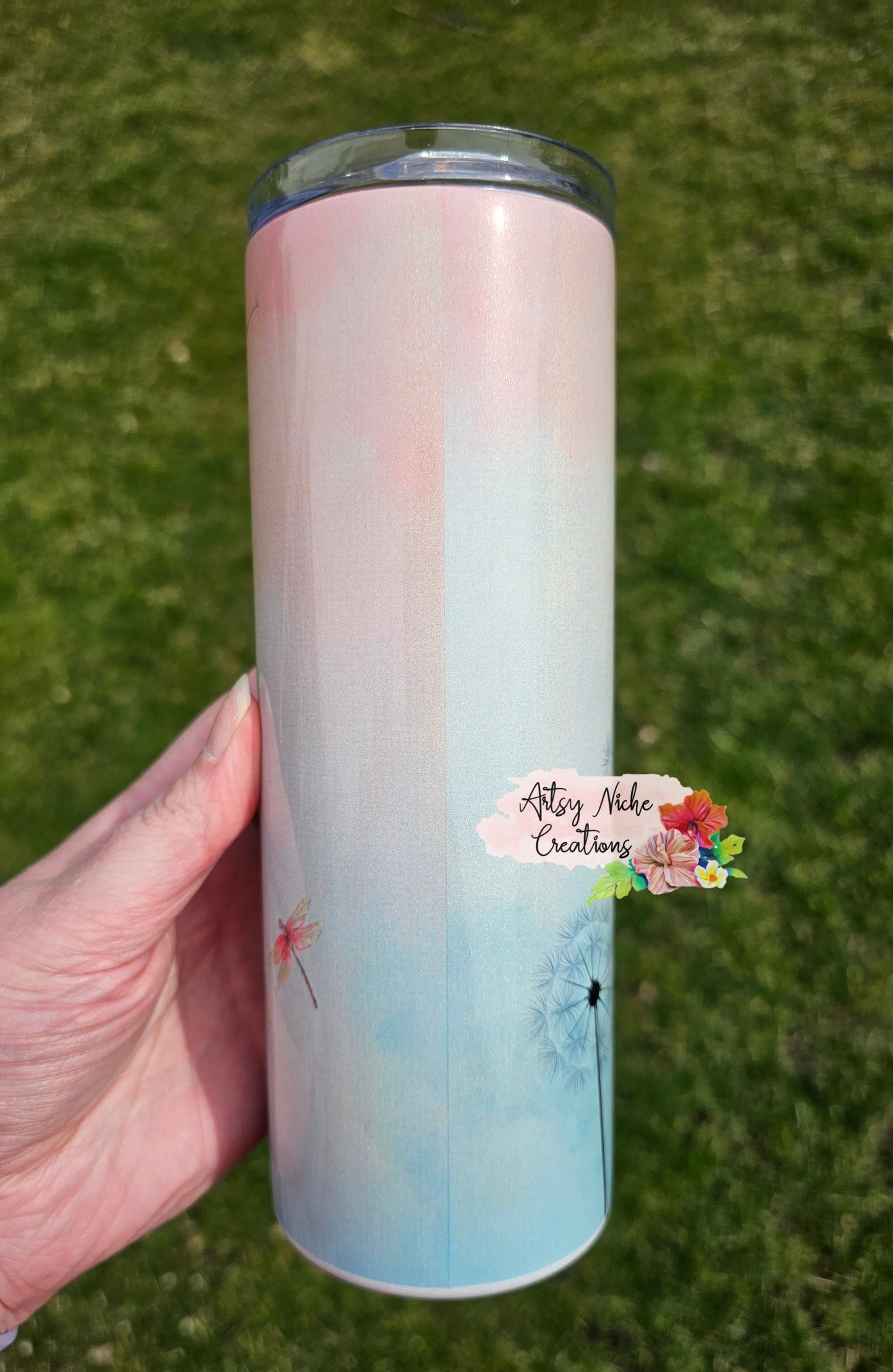 20 oz Holographic Just Breathe Sublimation Tumbler