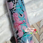 20 oz Hibiscus Tropical State Of Mind Pink Glitter Epoxy Tumbler