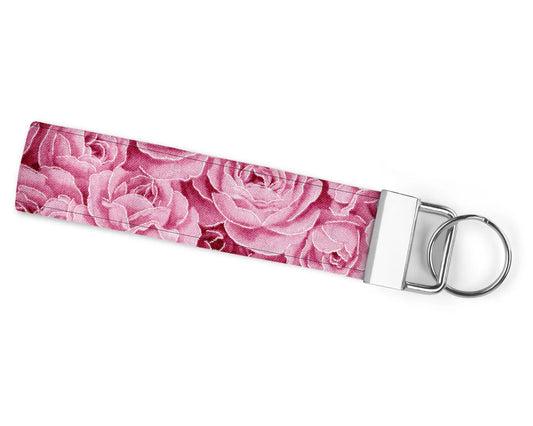 Silver Accented Rose Wristlet