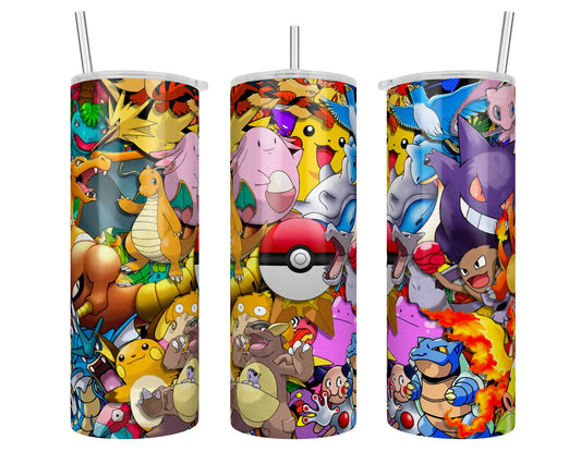 20 oz Pokémon Characters Sublimation Tumbler