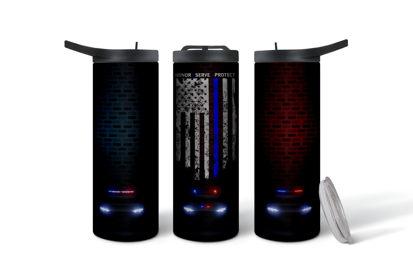 Police Distressed Flag Sublimation Tumbler