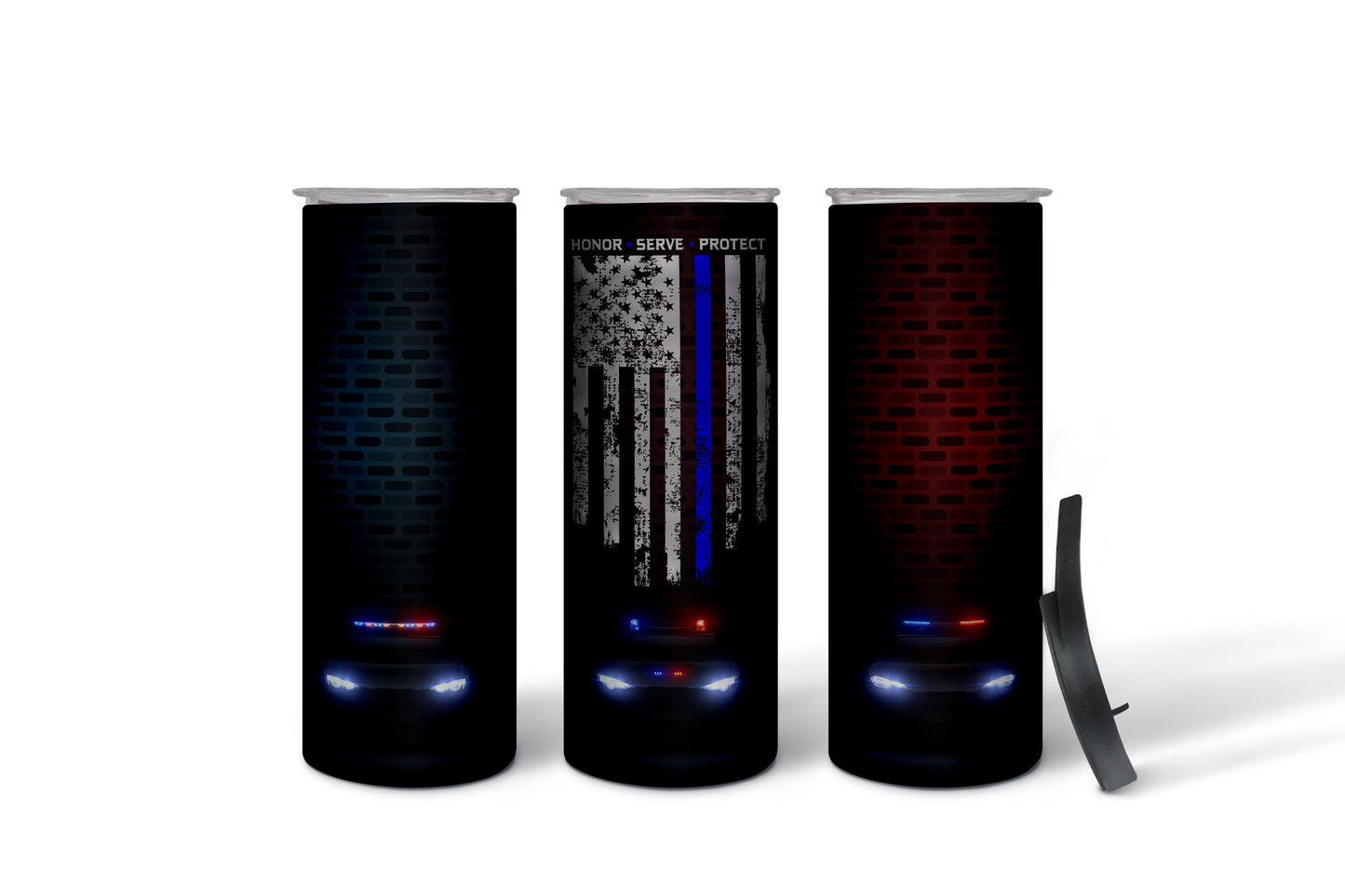 Police Distressed Flag Sublimation Tumbler