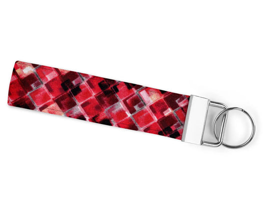 Red Black & White Diamond Wristlet