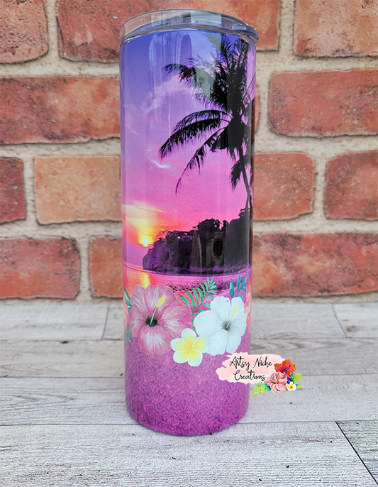 20 oz Skinny Sunset Tropical Sublimation Tumbler - Imperfect