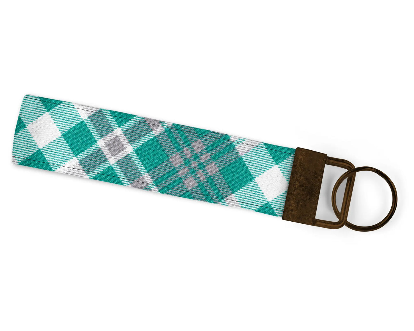 Teal Plaid Wristlet