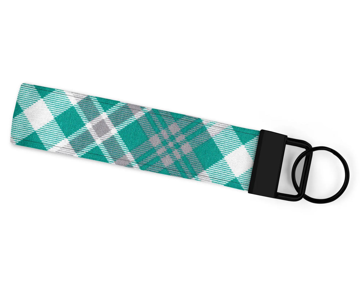 Teal Plaid Wristlet