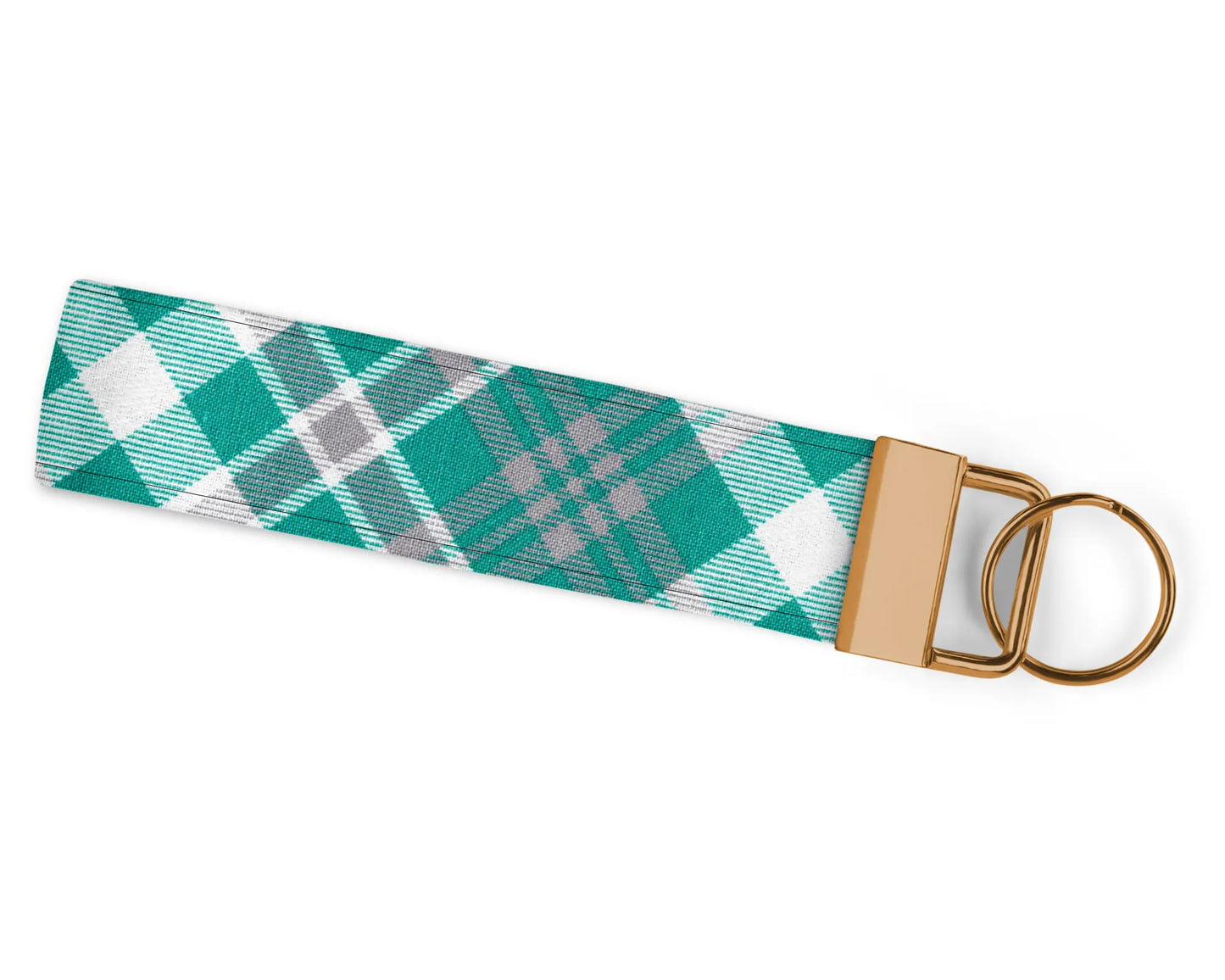 Teal Plaid Wristlet