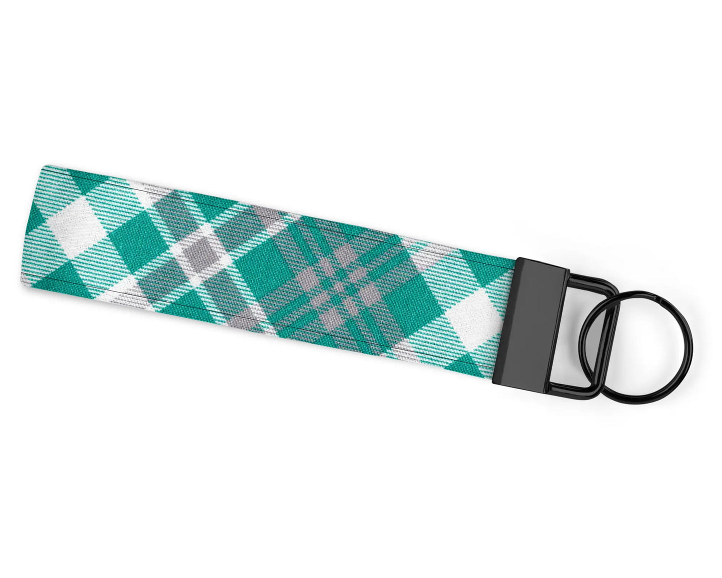 Teal Plaid Wristlet