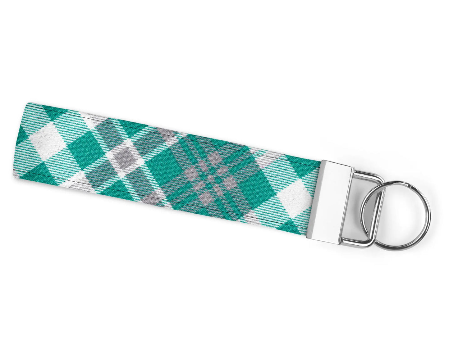 Teal Plaid Wristlet