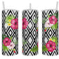 20 oz Skinny Tropical Flowers with Diamond Pattern Sublimation Tumbler