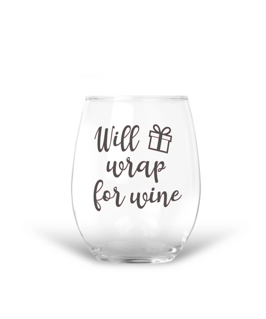 Etched Wine Glass Will Wrap For Wine