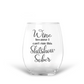 15 oz Etched Wine Glass Wine Can't Run Shitshow Sober
