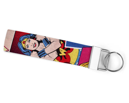 Retro Wonder Woman Comic Keychain Wristlet